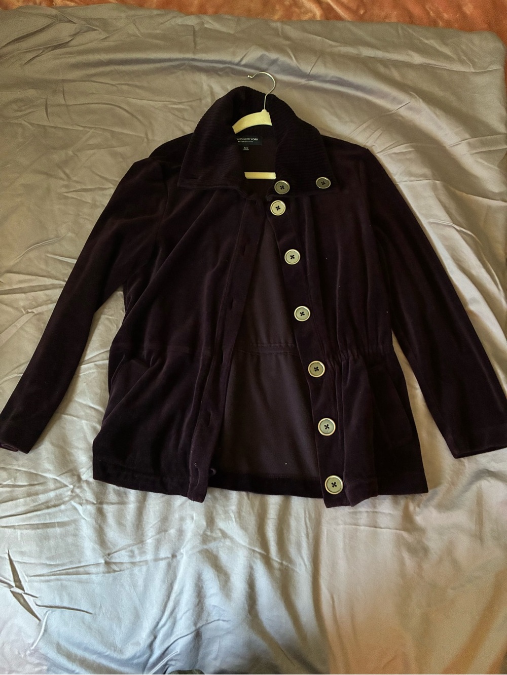 Jones New York Plum Velvet-Texture Jean Jacket